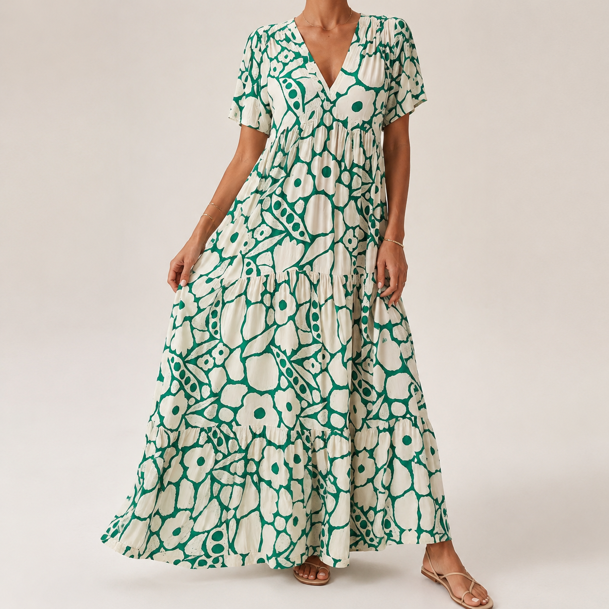 Beryl | Tiered Bohemian Floral Maxi Dress