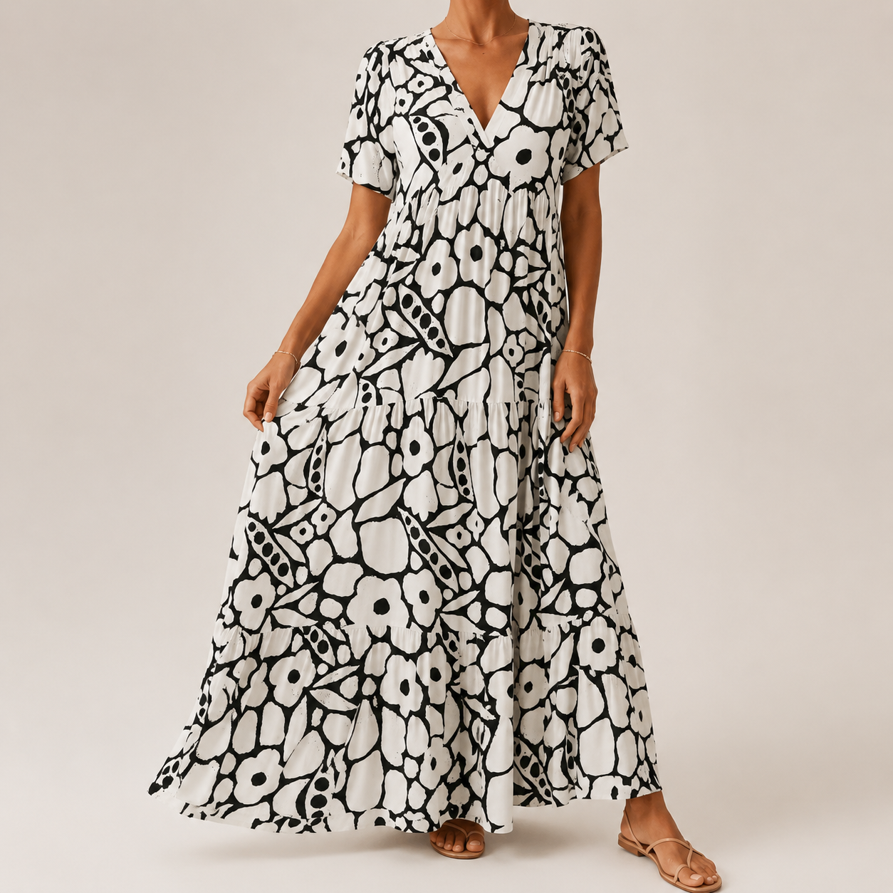 Beryl | Tiered Bohemian Floral Maxi Dress