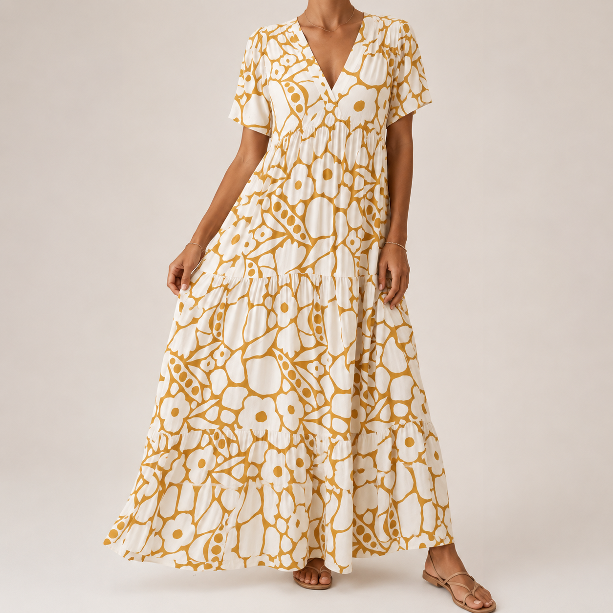 Beryl | Tiered Bohemian Floral Maxi Dress