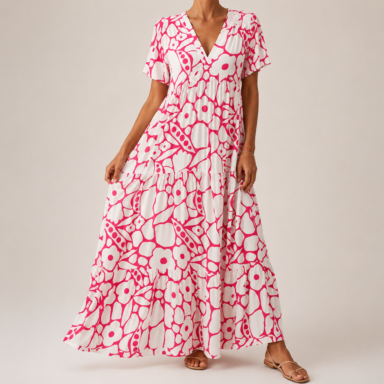 Beryl | Tiered Bohemian Floral Maxi Dress