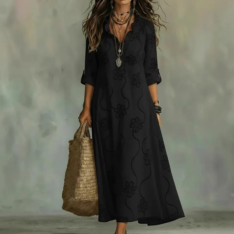 Doreen | Floral Embroidered Maxi Dress