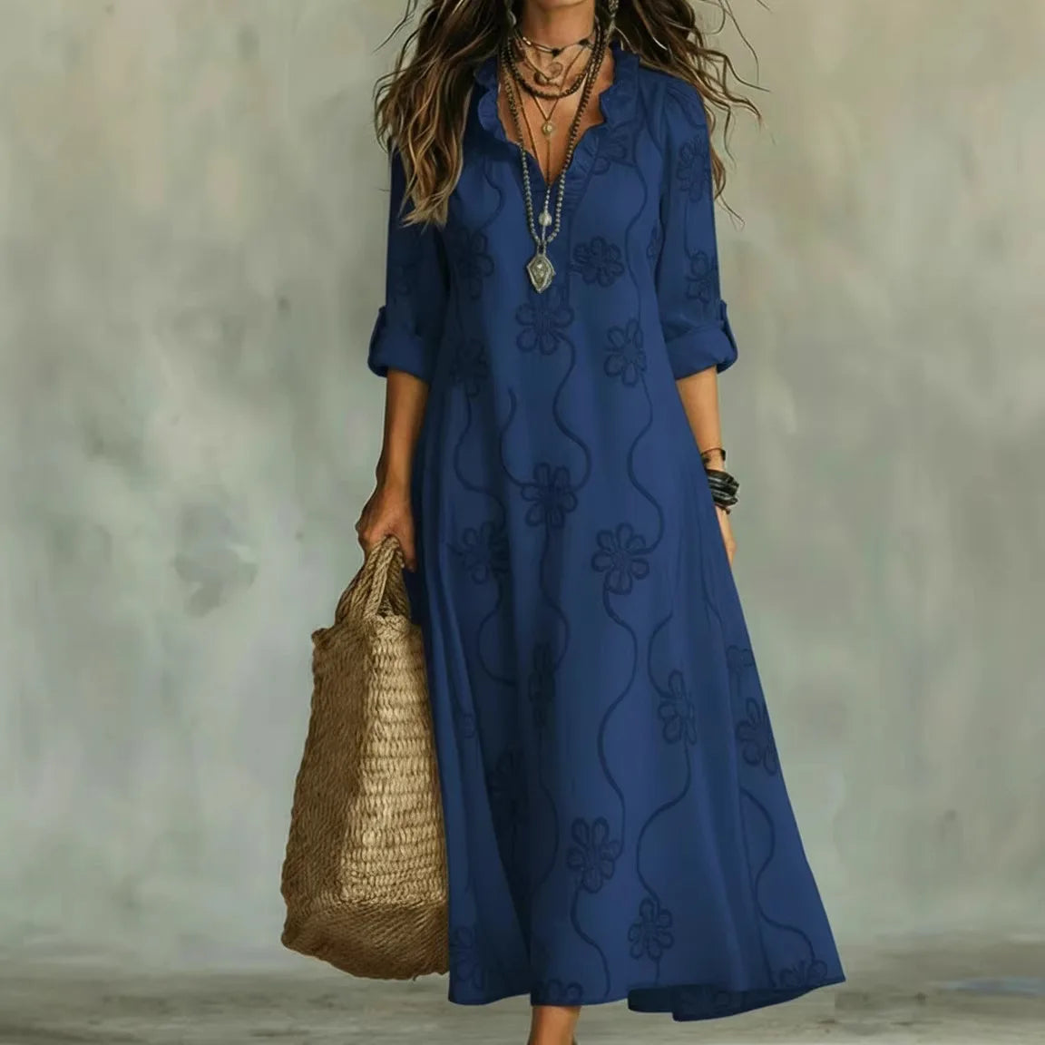 Doreen | Floral Embroidered Maxi Dress