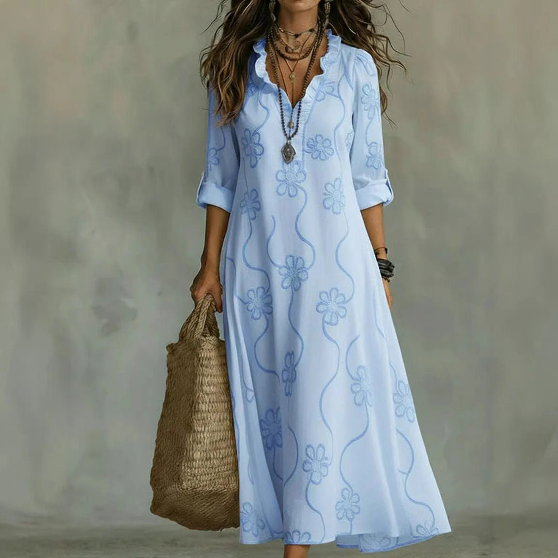 Doreen | Floral Embroidered Maxi Dress