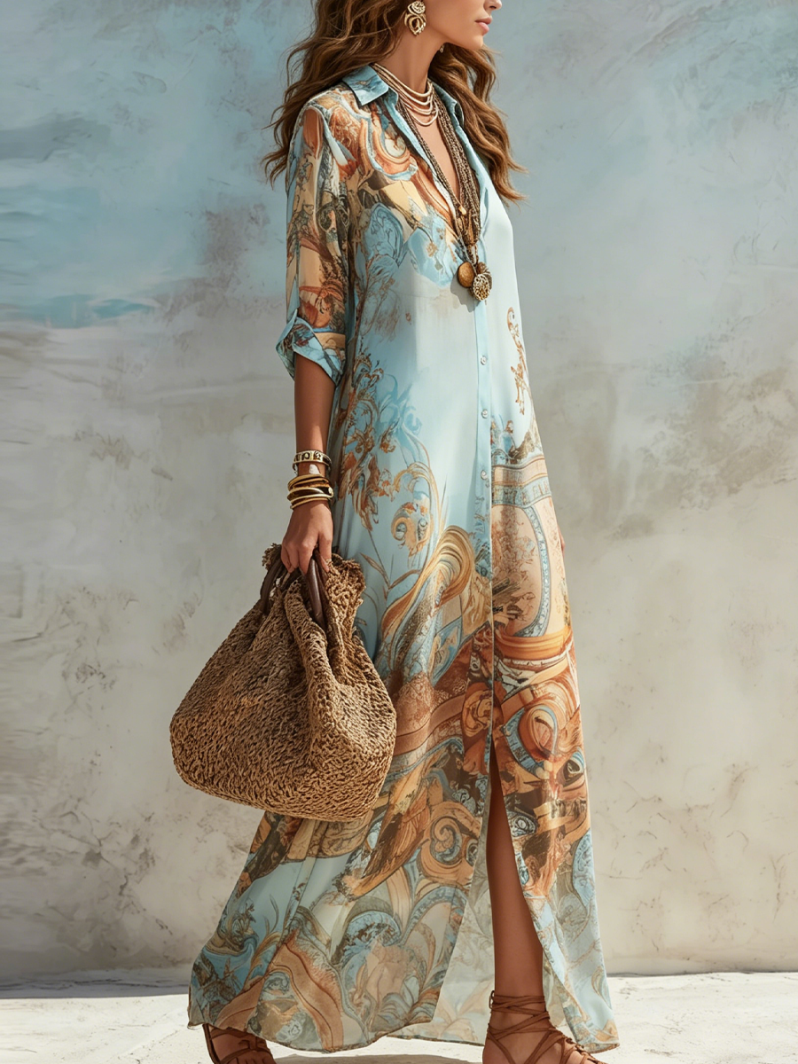 Harriet | Mediterranean Shirt Dress