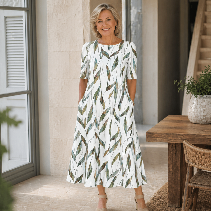 Elena | Graceful Floral Pocket Dress